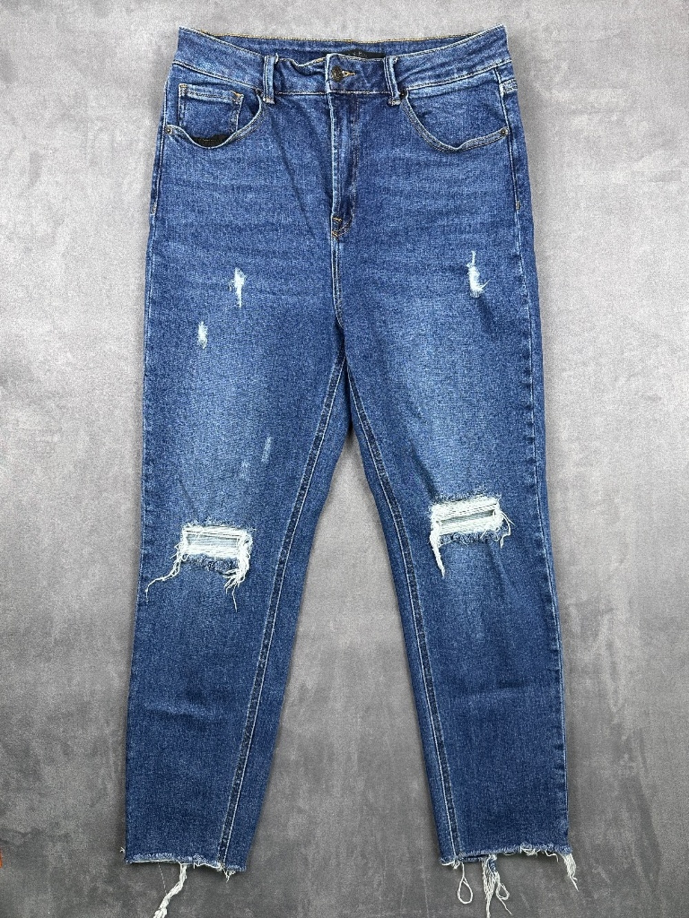 Risen High Rise stretch denim jeans size 31/13 #RDP1206 Distressed/Raw hem